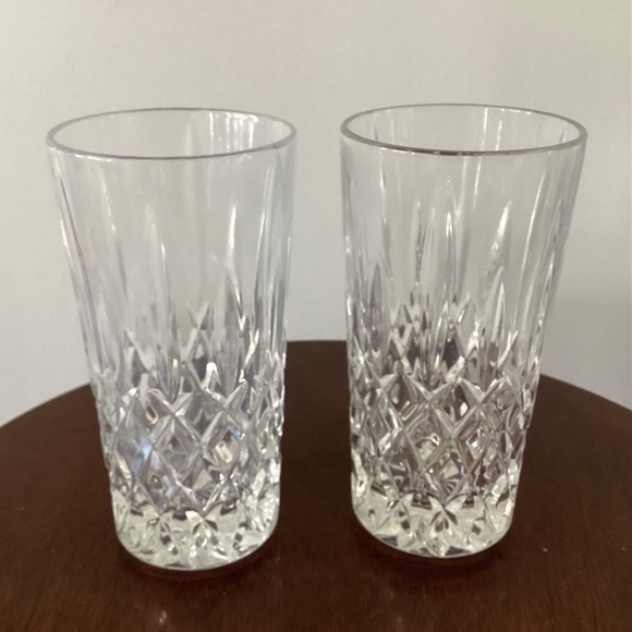 Pair of Cut Crystal Highball Glasses, Crystal Bar Glasses, Crystal glasses - Picture 3 of 5
